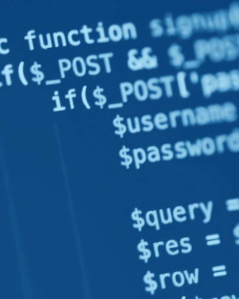 Gros plan sur du code PHP affiché à l'écran, fonction de traitement d'un formulaire